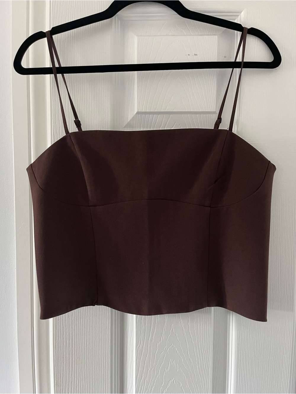 Dynamite Brown Spaghetti Strap Crop Tank Top